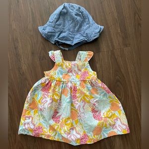 Carter’s Baby Girl Dress + Hat Set for 6M